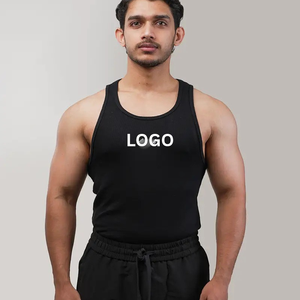 Débardeur de sport respirant en mélange de coton tissé à séchage rapide, écologique, pour homme, coupe musclée, sans manches, pour l'entraînement, 180g, personnalisable - Product Image 1