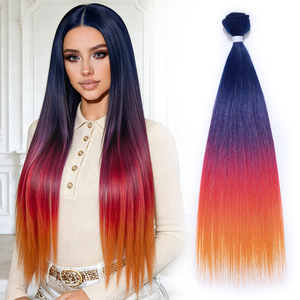 Extensions de cheveux synthétiques Kanekalon Futura LF haute température, différentes couleurs, lisses et soyeuses, sans nœuds, double trame, fabriquées à la machine - Product Image 1