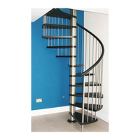 Escalier extérieur en acier inoxydable, escalier en spirale extérieur avec barre de sécurité