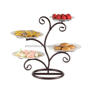 CAKE DISPLAY STAND DECORATIVE DESIGN METAL CAKE STAND 2 <b>TIER</b> CUP CAKE STAND - Product Image 2