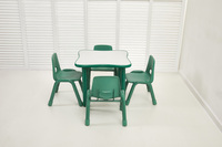 Ensemble table et chaises d'étude en plastique de bonne qualité pour la maternelle, coloré, six places, mobilier scolaire