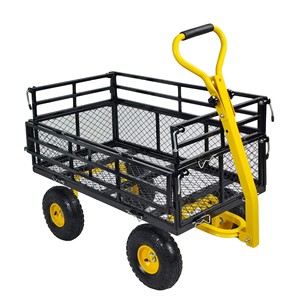 Carretilla de Jardín Plegable de Doble Capa, 96x51cm, Malla de Acero, Remolque de Transporte, Resistente, Capacidad de 900 lb - Product Image 1