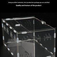 Boîte d'élevage pour animaux de compagnie en acrylique, petit poulet tortue transparent, bouton pour animaux de la maison des reptiles
