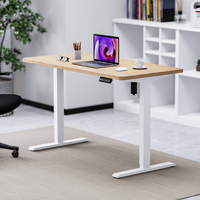 Bureau électrique personnalisé à moteur unique en métal blanc Bureau d'ordinateur réglable en hauteur Table de bureau debout de levage