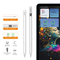 Stylet Actif USB-C en Plastique et Aluminium Conçu pour Tablettes, Attraction Magnétique, Pointe Remplaçable, Rejet de la Paume, Détection d'Inclinaison