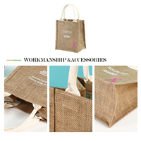 Sacs fourre-tout en lin recyclé écologiques avec logo personnalisé, sacs de voyage réutilisables avec poignées, sacs cadeaux en jute zippés