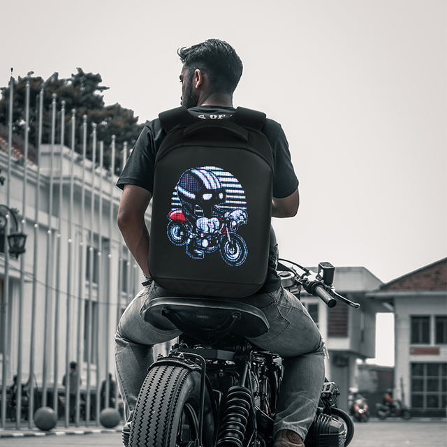Christmas Gifts LED Light Backpack Cool Motorcycle Backpack Travel Bag Trendy Backpack