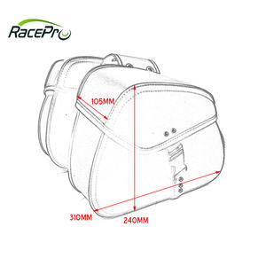 Alforja Universal de cuero PU para motocicleta, <span class=keywords><strong>bolsa</strong></span> de <span class=keywords><strong>herramientas</strong></span> laterales para equipaje, para Honda, Yamaha, Harley, <span class=keywords><strong>KTM</strong></span>, Suzuki, Kawasaki, 1 par - Product Image 6