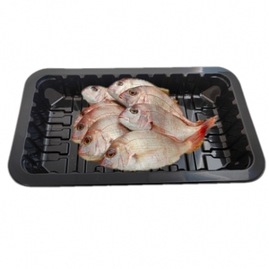 Barquettes rectangulaires personnalisées en plastique PP noir pour calamar, emballage thermoformé jetable scellable pour viande fraîche et aliments - Product Image 2