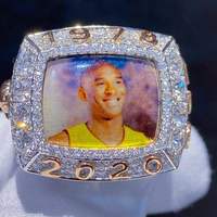 Bague Champion Homme en Argent Sterling 925 Nouveau Design Personnalisé Lettres de Rappeur Bling Glaçé VVS Moissanite