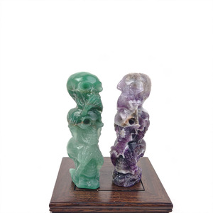 Cristal Natural con Diseño de <span class=keywords><strong>Tres</strong></span> <span class=keywords><strong>Calaveras</strong></span>, Material Mixto, Artesanía, Colección de Cristal para Decoración, Precio de Fábrica - Product Image 3