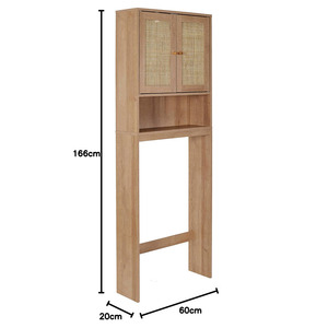 <span class=keywords><strong>Mobile</strong></span> Bagno a <span class=keywords><strong>Doppia</strong></span> <span class=keywords><strong>Anta</strong></span> in Legno Naturale 60x22x170cm, in Truciolato con Finitura in Melaminico Effetto Rattan - Product Image 3