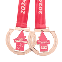 Médailles de triathlon personnalisées de haute qualité pour le triathlon de Saint-Malo en France, médailles de finisseur, marathon, natation, course à pied, cyclisme