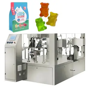 Sıcak satış fermuar Premade kılıfı sayma paketleme makinesi otomatik sakızlı ayı şeker ambalajlama makinesi