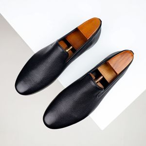 Men's Elegant Genuine Leather Business <b>Shoes</b> Formal Office Breathable Dress Loafers - Product Image 1