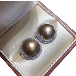 Pendientes de Perlas Mabe Serie World Star de Mabei, Perlas Redondas de Agua Salada de 19-20 mm, Engaste de Plata 925, Lujosos para Mujer - Product Image 4