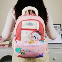 Mochilas Escolares de Moda Impermeables con Dibujos Animados para Niñas, Mochila para Estudiantes de Jardín de Infancia con Cierre de Cremallera