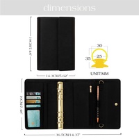 Hongbo Best Seller – Porte-cartes de visite A6 en cuir grainé gaufré 14 couleurs, classeur fin à anneaux avec fermeture à bouton pour bureau/cadeau de Noël