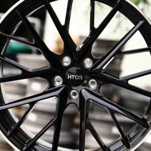 Jantes forgées HTOR 5x114.3 Noir brillant 19 20 21 pouces 24x12 Jantes de voiture Luxe Sport Adapté pour <span class=keywords><strong>Martin</strong></span> DB12 Lucid Air SU7 Q5 Q7 - Product Image 4