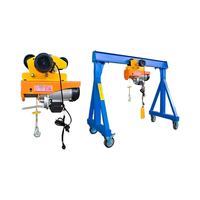 Mini-grue portative mobile à poutre simple de 2T 5T avec palan électrique à chaîne, moteur et télécommande au sol