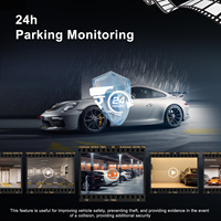 Podofo 9.66 ''double objectif Dash Cam Miroir 4K WiFi Enregistreur vidéo Moniteur de stationnement BSD + LCA G-Sensor APP Vision nocturne Autoradio