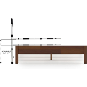 Barrière de lit de protection (hauteur du lit de 42 à 54 cm), barrière de lit rembourrée pour adulte, barrière de lit blanche PEPE P40021 - Product Image 2