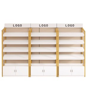 Estantería de góndola de estilo moderno, estantes de góndola individuales de doble cara, estantes de supermercado, estantes de exhibición de <span class=keywords><strong>Metal</strong></span> de madera para supermercado - Product Image 5