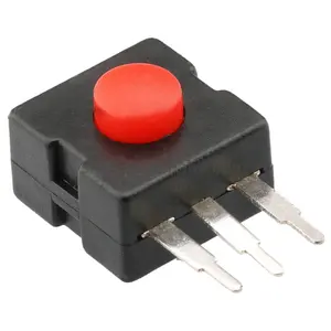 VENDA QUENTE Mini Vermelho Auto-vaidoso Toque On Off Switch 2 pinos 12*12mm DIP Botão Interruptor