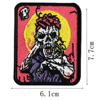 Patch brodé Crâne Punk, Badge Squelette Style Graffiti, Applique Gothique Rock, Autocollants thermocollants pour Streetwear, Veste en jean, Sac