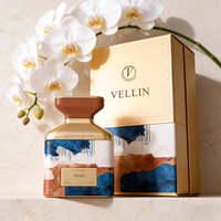 Atomiseur de parfum de luxe au design unique de style arabe, 50 ml, étiquette privée, flacon en verre vide, boîte d'emballage avec couvercle doré