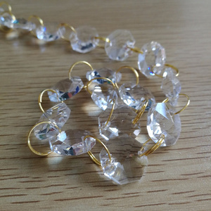 Guirnalda de cristal transparente para boda, cadena con anillo de oro, MH-12865 - Product Image 2