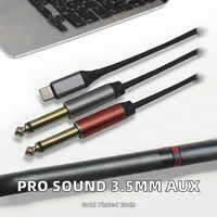 Câble audio stéréo auxiliaire haut de gamme Pro-Sound 3,5 mm blindé HIFI en cuivre nu plaqué or avec gaine en PVC pour haut-parleurs de voiture et ordinateur