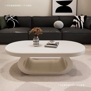 Minimalist <b>Resin</b> Coffee <b>Table</b> 50mm Piano Lacquer <b>Top</b> Modern Design For Small Apartments Living Room Furniture - Product Image 1