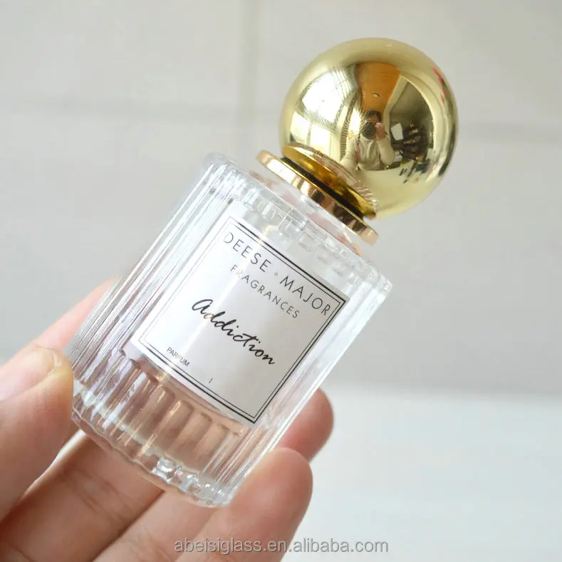 High End Glass Perfume Bottle 30ml 50ml 100ml Thick Bottom Bottle Parfum With Ball Resin Cap