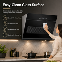 Hotte de cuisine murale en acier inoxydable avec interrupteur tactile, aspiration latérale et moteur en cuivre – Fournisseur de hottes de cuisine
