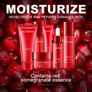 AESTHTANY Kit de Soins <span class=keywords><strong>Visage</strong></span> Coréen à Marque Blanche Grenade Rouge <span class=keywords><strong>Vitamine</strong></span> <span class=keywords><strong>C</strong></span> Niacinamide Sérum <span class=keywords><strong>Visage</strong></span> Crème Contour des Yeux - Product Image 3