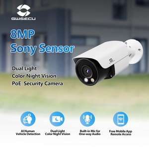 Gwsecu 8MP 4K Sony cảm biến được xây dựng trong mic 2.8mm góc rộng thông minh Spotlight màu tầm nhìn ban đêm CCTV PoE an ninh 8MP IP Camera 4K - Product Image 2