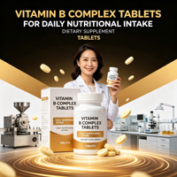 Comprimés de Vitamine B Complexe pour Adultes Marque Blanche – Supplément Alimentaire Naturel Haute Concentration – Emballage Personnalisé OEM en Vrac