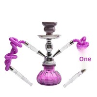 Nouvel ensemble de chicha arabe en fer à double tube, petite chicha à effet de fumée puissant