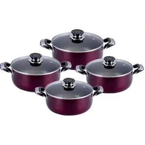 New style Black Non Stick Different Sizes Casserole with Visible Lids Cooking Pot Kitchen item