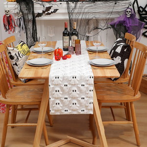 Runner da Tavola <span class=keywords><strong>Beige</strong></span> in Morbida Pelliccia Sintetica Jacquard per Decorazioni Halloween, Casa, <span class=keywords><strong>Cucina</strong></span> e Feste - Product Image 2