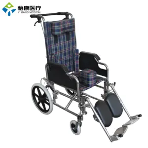 Chromed steel reclining high back wheel chair price with detachable push bar and pneumatic mag wheel (212BCEG)