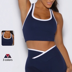 Completo Sportivo da Donna a Contrasto di Colore: Top Sportivo Halter, <span class=keywords><strong>Canotta</strong></span> e Pantaloni a Vita a V con Schiena Aperta per Fitness e Yoga - Product Image 3