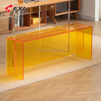Tabouret à chaussures simple et créatif, banc à chaussures long en acrylique de luxe, chaise en plexiglas transparent, tabouret de bout de lit, petite table