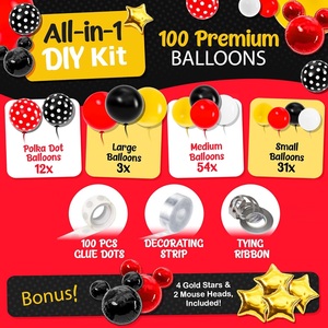 Kit de Arco de Globos Rojo, Negro y Amarillo TODO <span class=keywords><strong>EN</strong></span> UNO con Estrellas Doradas de REGALO para Decoraciones de Fiestas de Cumpleaños de Dibujos Animados, Globos de Diferentes Tamaños - Product Image 3