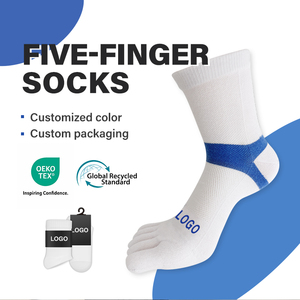 Chaussettes <span class=keywords><strong>de</strong></span> sport respirantes à cinq doigts avec logo personnalisé pour hommes et femmes, idéales pour la course en extérieur et l'athlétisme - Product Image 2