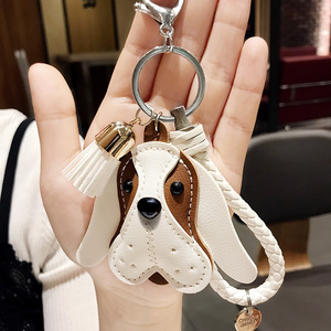 Accessoires de sac mignon <span class=keywords><strong>pompon</strong></span> métal étiquette Pu <span class=keywords><strong>cuir</strong></span> Cocker épagneul chien <span class=keywords><strong>porte</strong></span>-<span class=keywords><strong>clés</strong></span> - Product Image 2