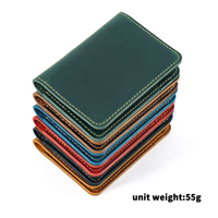 Tempat kartu kulit sapi model baru, dompet kartu kulit sapi sepenuhnya dengan sertifikat keaslian untuk kartu kredit ID dan kartu lainnya