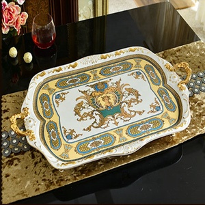 Vente en gros de 15 pièces de décoration de maison royale de style gothique, service à café et à thé en porcelaine avec poignée dorée - Product Image 4