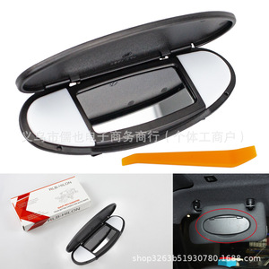Pare-soleil RLB avec miroir de courtoisie ovale en plastique beige, gris, noir pour BMW MINI R56 F56 - Product Image 2